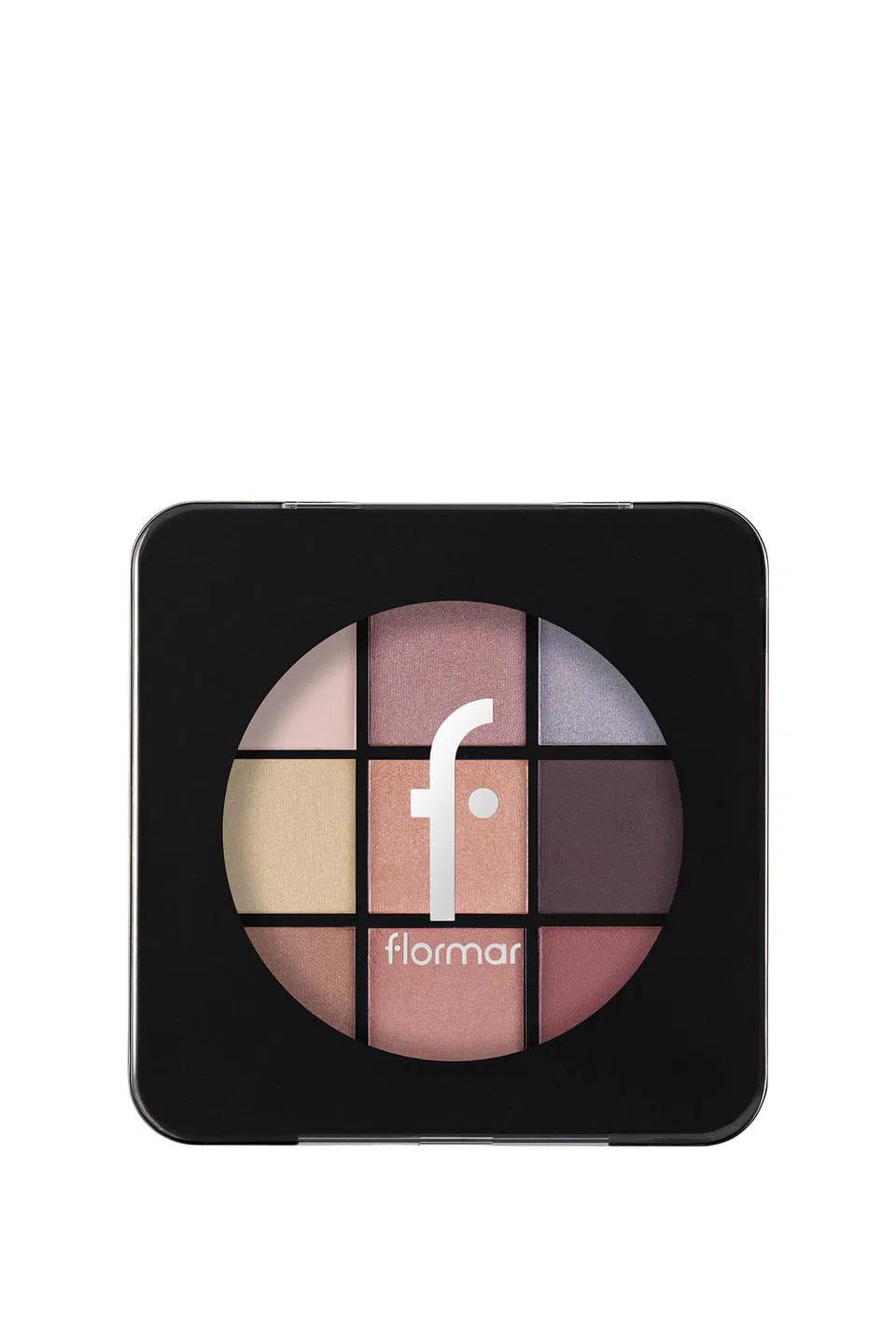 Flormar 9-pack Compact Eyeshadow Palette with Creamy Texture & Matte Finish/Shimmer 9g - 001 Fallen Angel 8682536048439