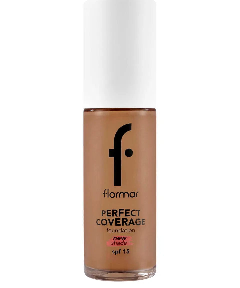 Flormar Perfect Coverage Highly Pigmented & Semi-gloss Finish SPF15 Foundation 30ml - 136 Chesnut 8682536070652