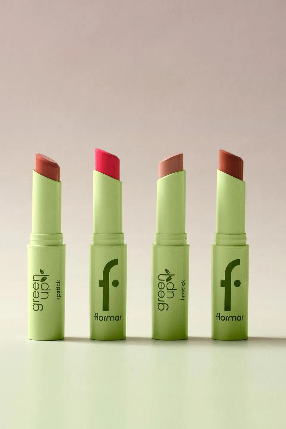 Flormar Green Up Vegan Lipstick with High Pigment & Semi-Matte Finish 3.2g - 001 4251903322164