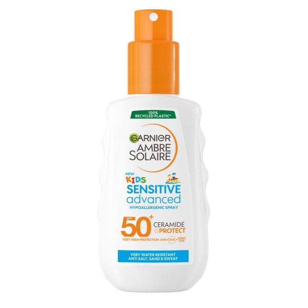 Garnier Ambre Solaire Kids Sensitive Advanced Sun Cream Spray SPF50+ 150 ml / 5 fl oz - Chivela