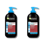 Garnier Pure Active Intensive Anti-Blackhead Charcoal Cleansing Gel Wash 200ml 2 Pack 757279508262