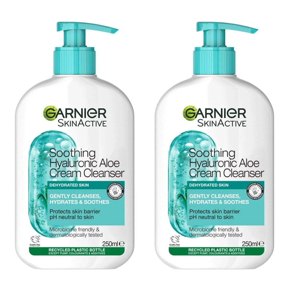 Garnier Skin Active Hyaluronic Aloe Soothing Cream Cleanser 250 ml 2 Pack 757279508347