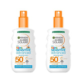 Garnier Ambre Solaire Kids Sensitive Advanced Sun Cream Spray SPF50+ 150 ml / 5 fl oz 2 Pack 757279507869