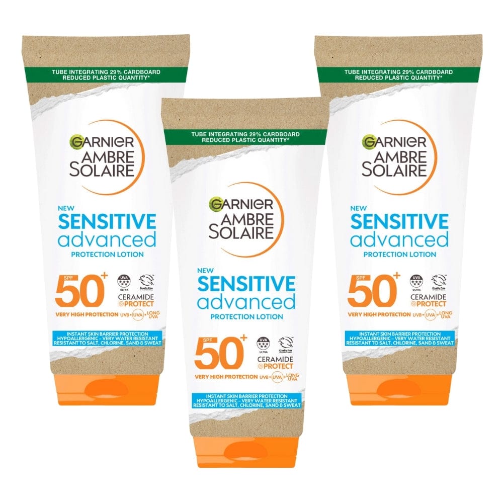 Garnier Ambre Solaire Sensitive Advanced Sun Cream SPF 50+ 175 ml /5.9 fl oz 3 Pack 757279507937