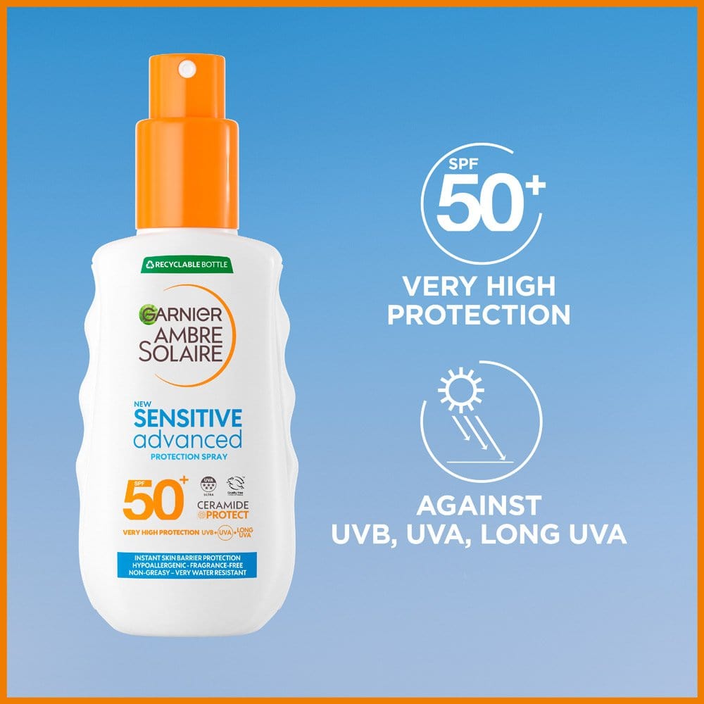 Garnier Ambre Solaire SPF 50+ Sensitive Advanced Sun Spray  150 ml / 5 fl oz 3600540587923