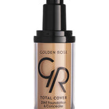 Golden Rose Total Cover 2 in 1 Foundation & Concealer - 12 Light Beige - Chivela