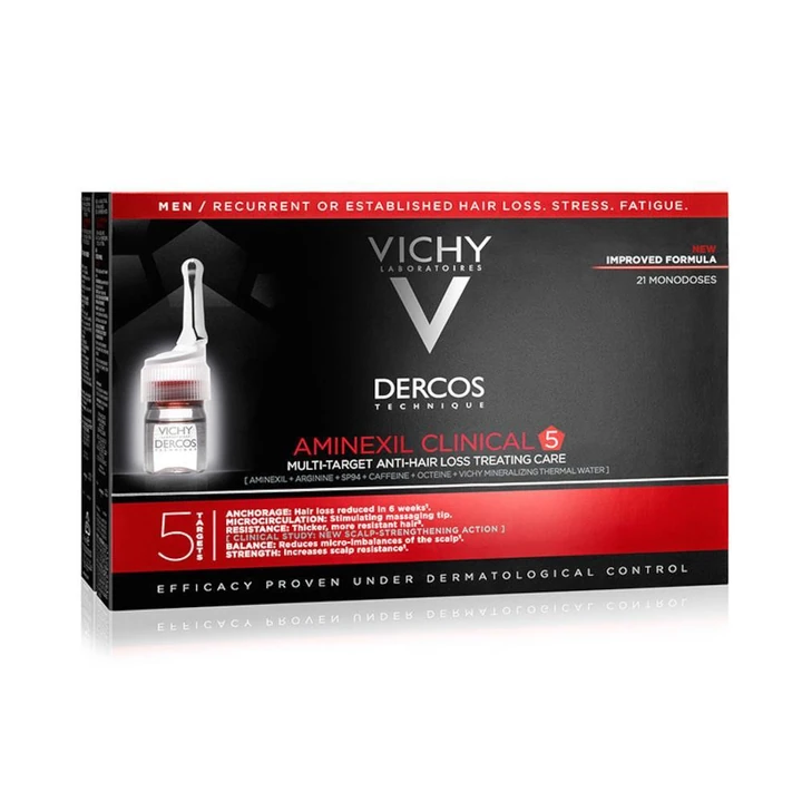 Vichy Dercos Aminexil Clinical 5 Male Anti-Shedding Serum 21 x 6 ml - Chivela