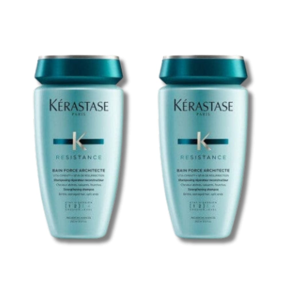 Kerastase Resistance Reconstruction Bain Force Architecte Repair Shampoo for Damaged Hair 250ml 2 Pack 757279505438