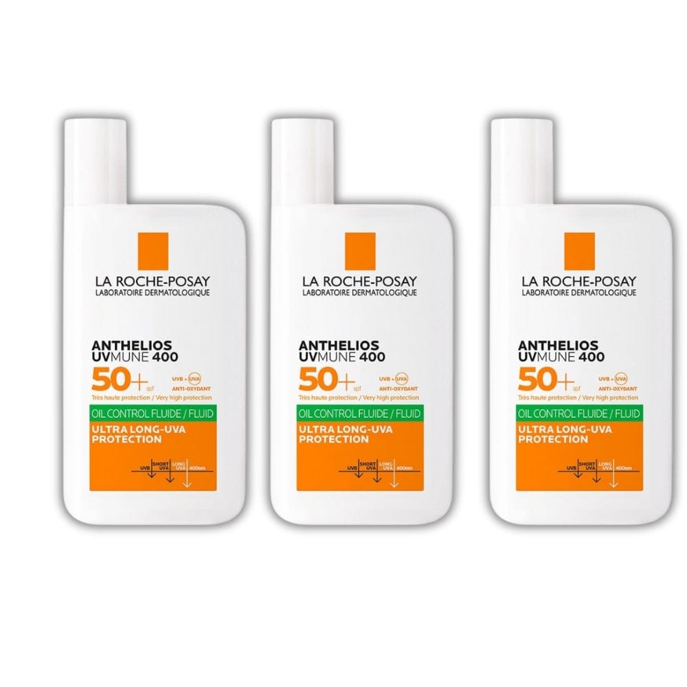 La Roche Posay Anthelios Uvmune 400 Oil Control Invısıble Fluid Sunscreen 50 ml -3 Pack 715936240146