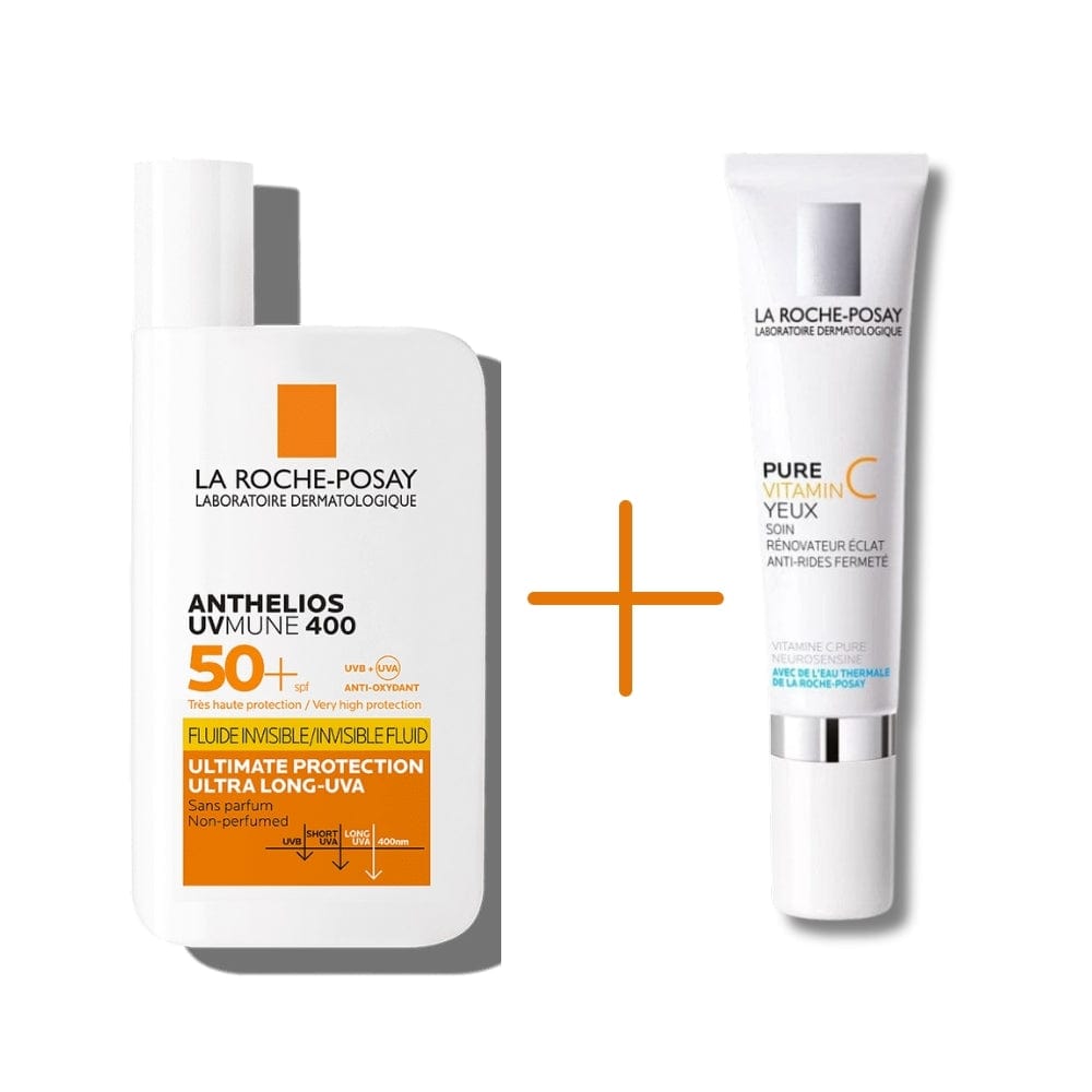 La Roche Posay Anthelios UVmune Fluid Sunscreen SPF50+ 50 ml & Pure Vitamin C Eye Contour Care Cream 15 ml 715936237276