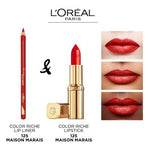 Loreal Paris Colour Riche Satin Finish Lipstick 125 Maison Marais - Red 3600523802005