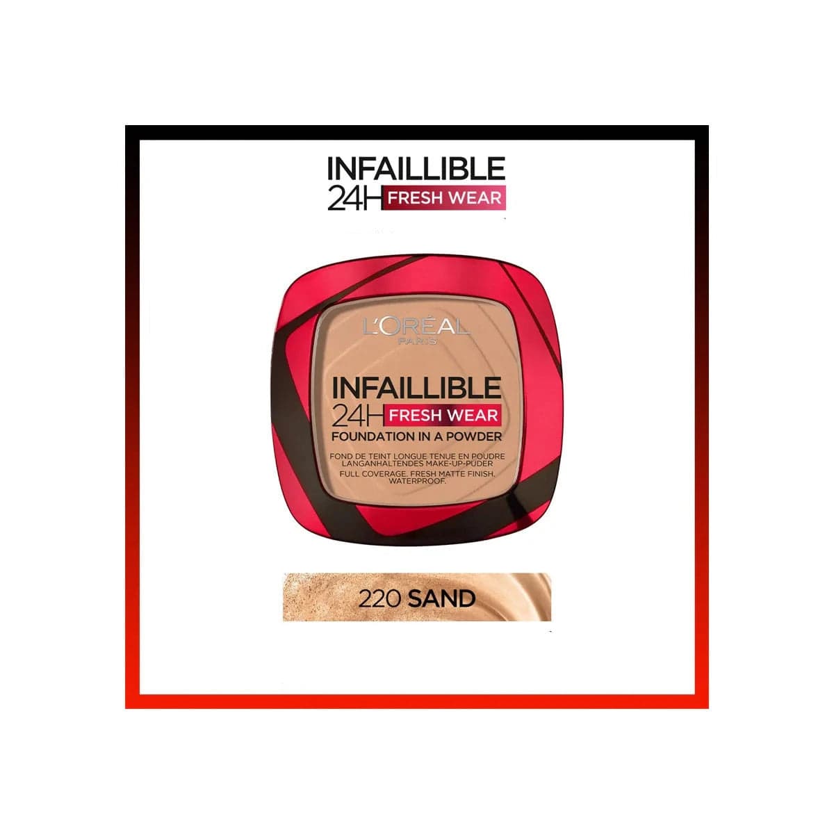 Loreal Paris Infallible Up to 24H Fresh Wear Foundation in a Powder -220 Sable Sand 3600523951895