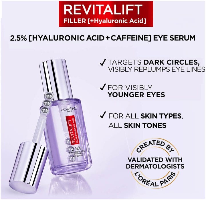 Loreal Paris Serum Revitalift Filler Hyaluronic Acid Eye Serum 20 ml 3600524055059