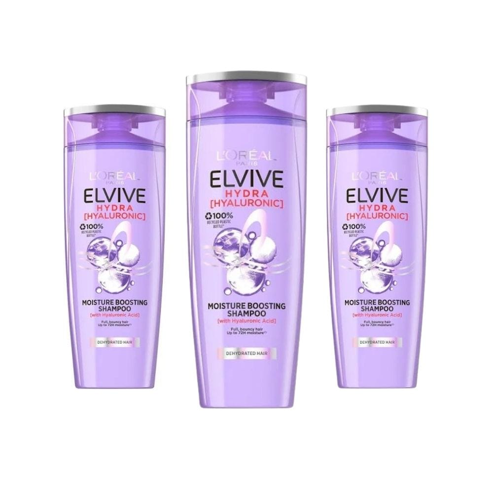 Loreal Elseve Hydra [Hryaluonic] Moisture Filling Shampoo 390 ML 3 Pack 715936232226