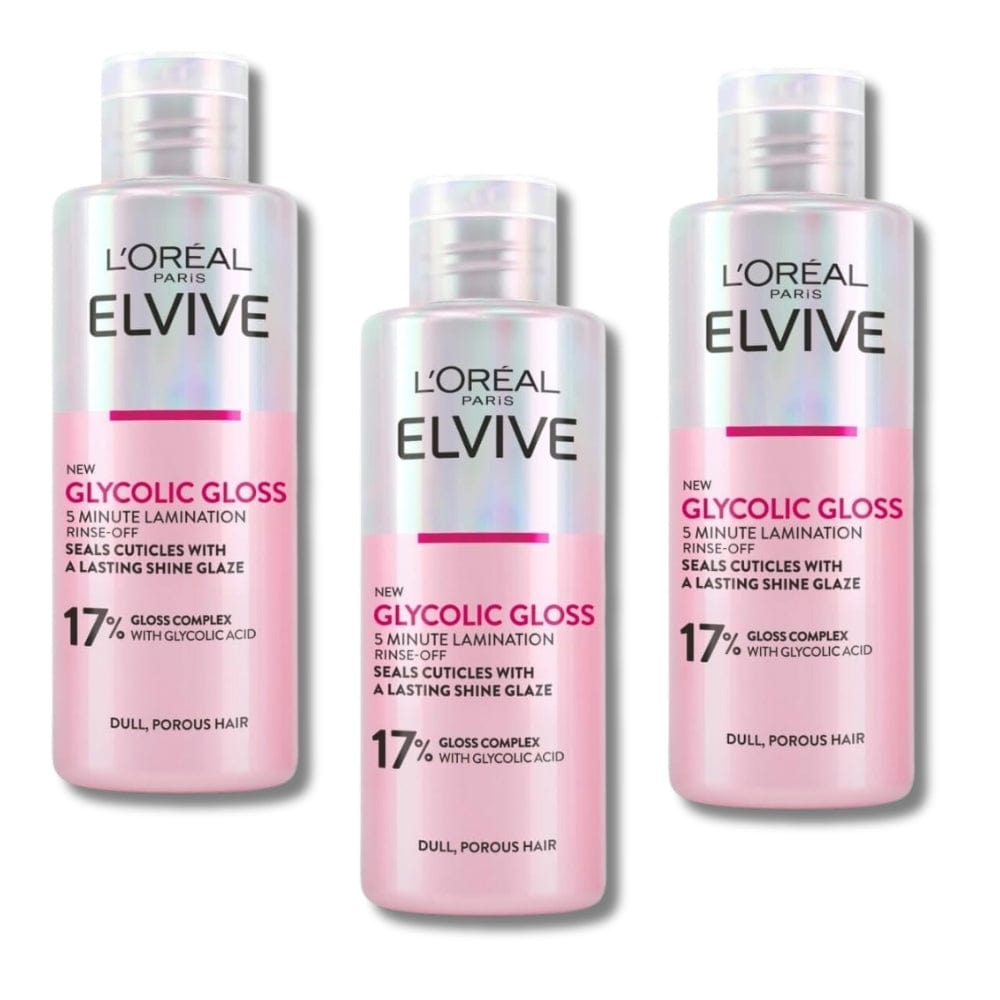 Loreal Glycolic Gloss Lamination That Seals Shine Into Hair Rinse-Off Treantment In 5 Minutes 200ML 3 Pack 757279505681