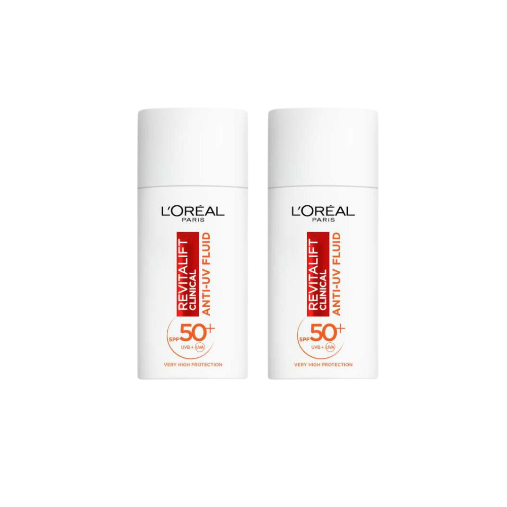 Loreal Paris Revitalift Clinical Spf 50+ Daily High UV Protection Face Sunscreen 50ml 2 Pack 715936231380