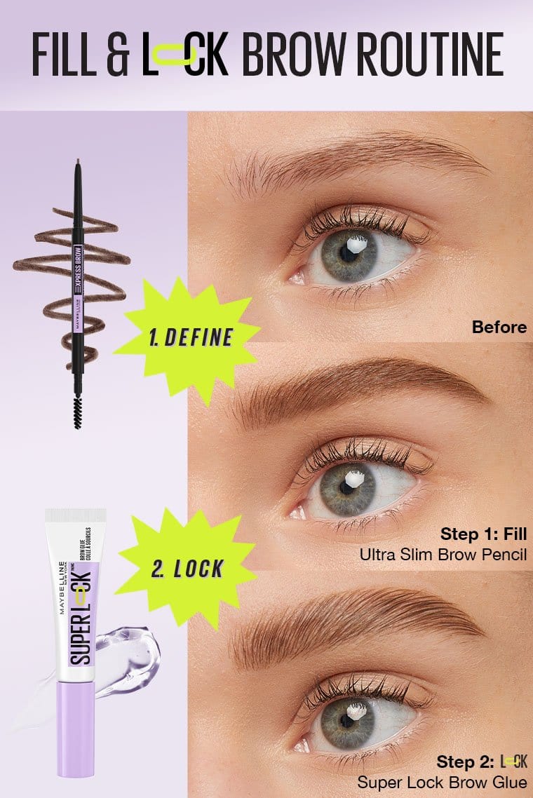 Maybelline Super Lock Brow Glue Clear Eyebrow Gel Mascara 3600531686277