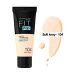 Maybelline Fit Me Matte+Poreless Foundation No:104 Soft Ivory 30ml -2 Pack 715936233704