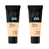 Maybelline Fit Me Matte+Poreless Foundation No: 112 Soft Beige 30ml -2 Pack 715936235128