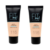 Maybelline Fit Me Matte+Poreless Foundation No:115 30ml -2 Pack 715936236590