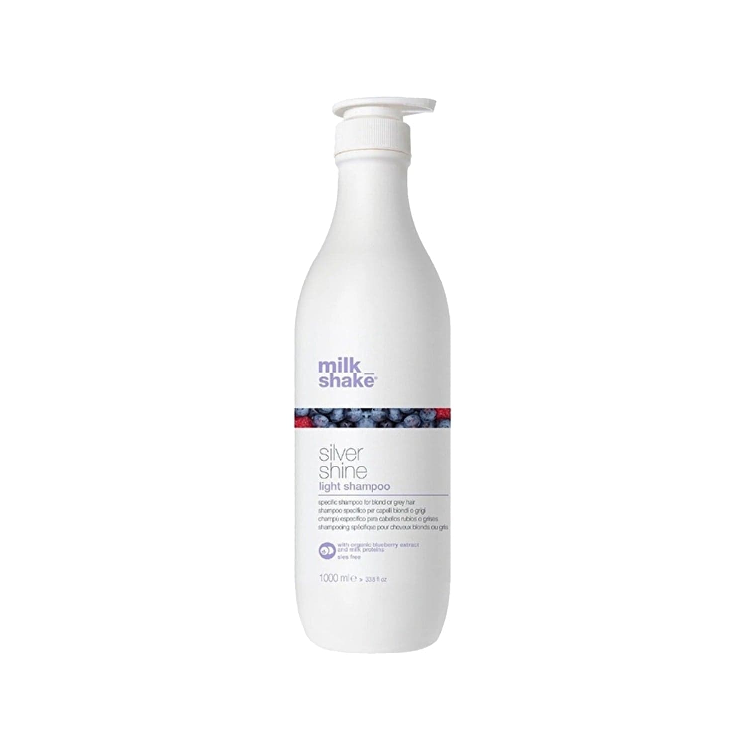 Milk_shake Silver Shine Sulfate Free Purple Toning Shampoo for White Gray and Platinum Hair 1000 ml 8032274061915