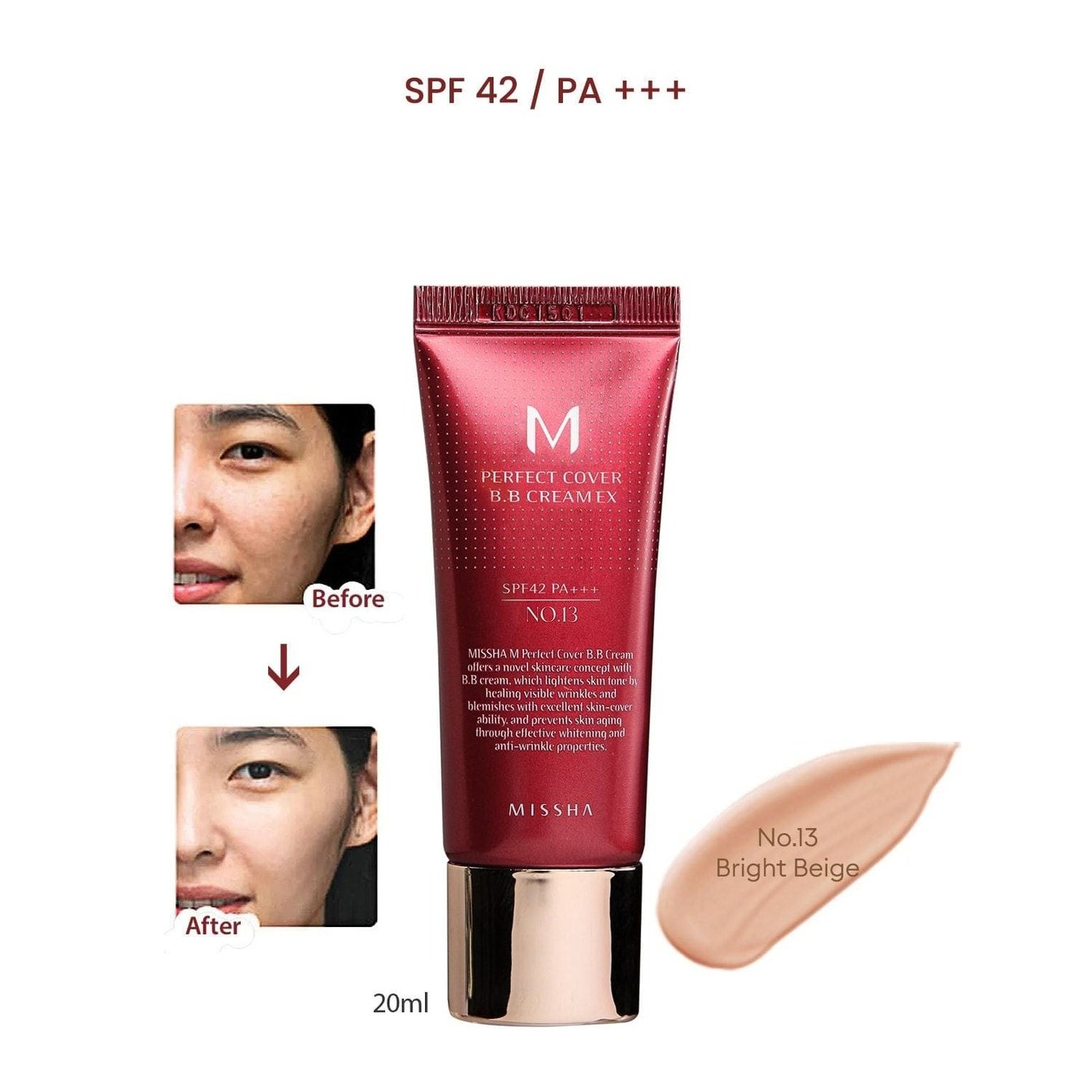 Missha Intensive Coverage BB Cream M Perfect Cover BB Cream Ex No: 13 ( 20 ml ) 8809643507660