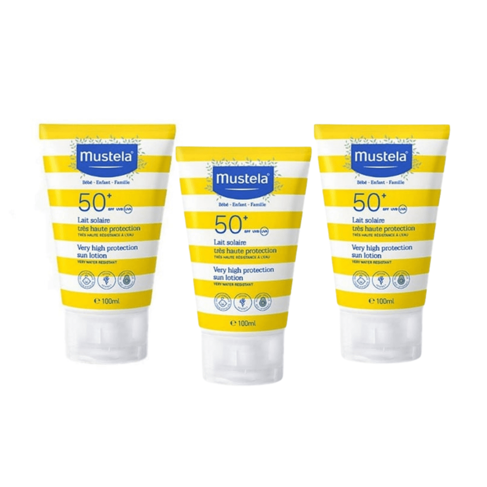 Mustela 50 Factor Baby Sun Lotion 100 ml 3 Pack 715936231823