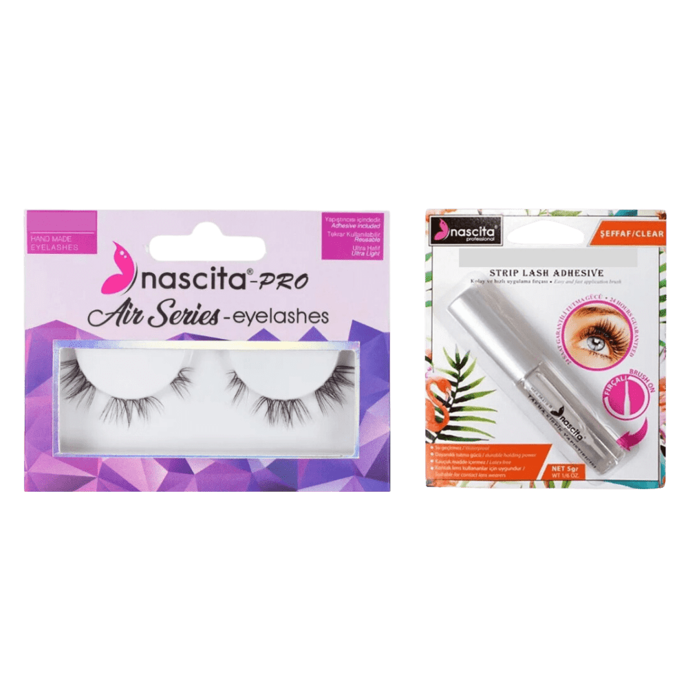 Nascita False Eyelashes Air Series - 121 + Nascita Transparent False Eyelash Adhesive 5gr - 08 757279510906