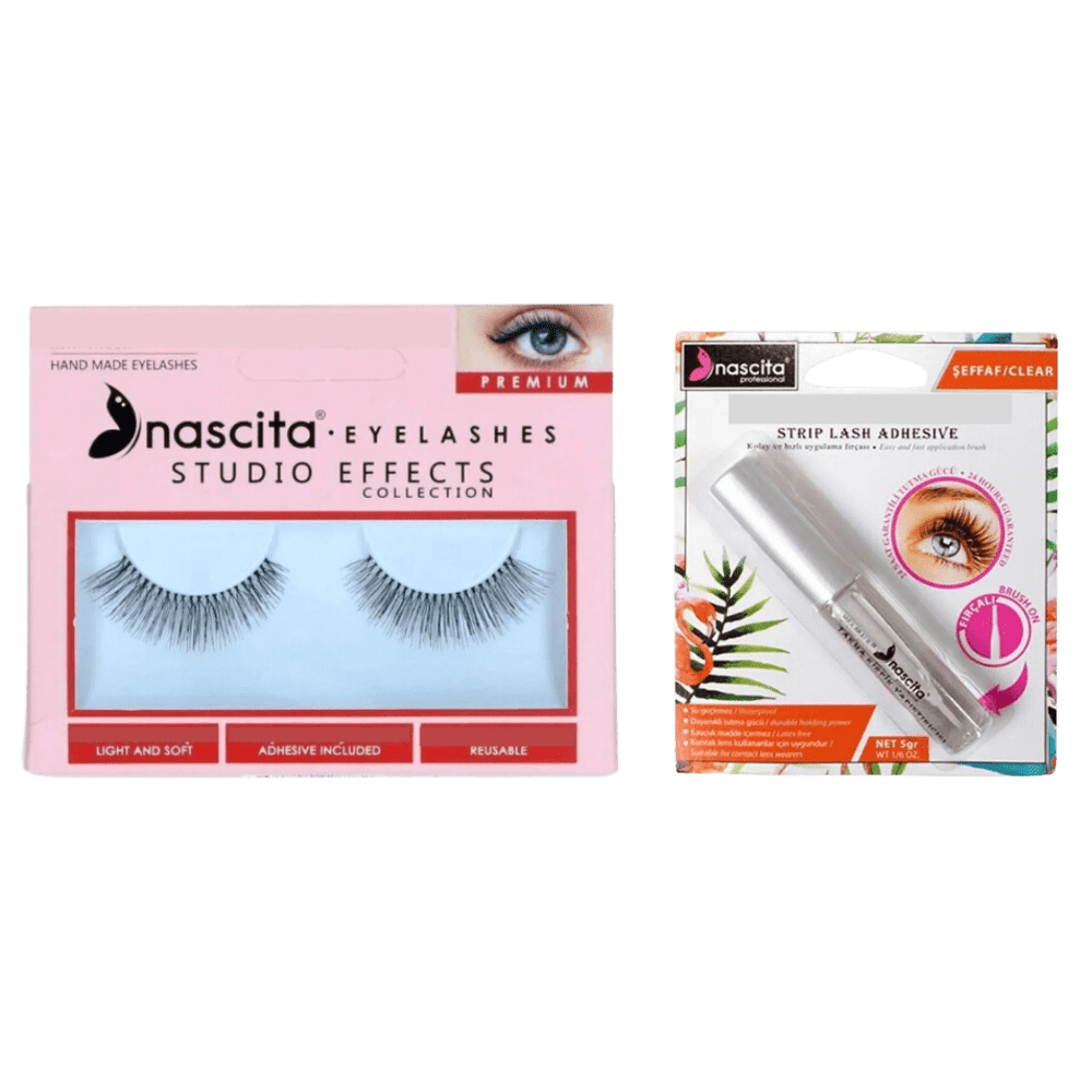 Nascita False Eyelashes Studio Effects - 93 + Nascita Transparent False Eyelash Adhesive 5gr - 08 757279511002