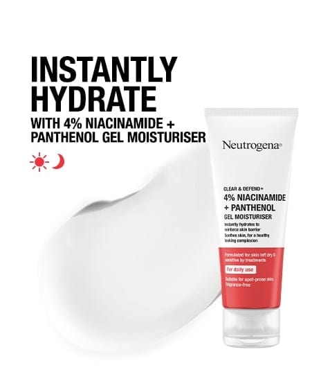 Neutrogena Clear & Defend+ Gel Moisturiser with Niacinamide & Panthenol  50ml / 1.7 fl oz 3574661749525