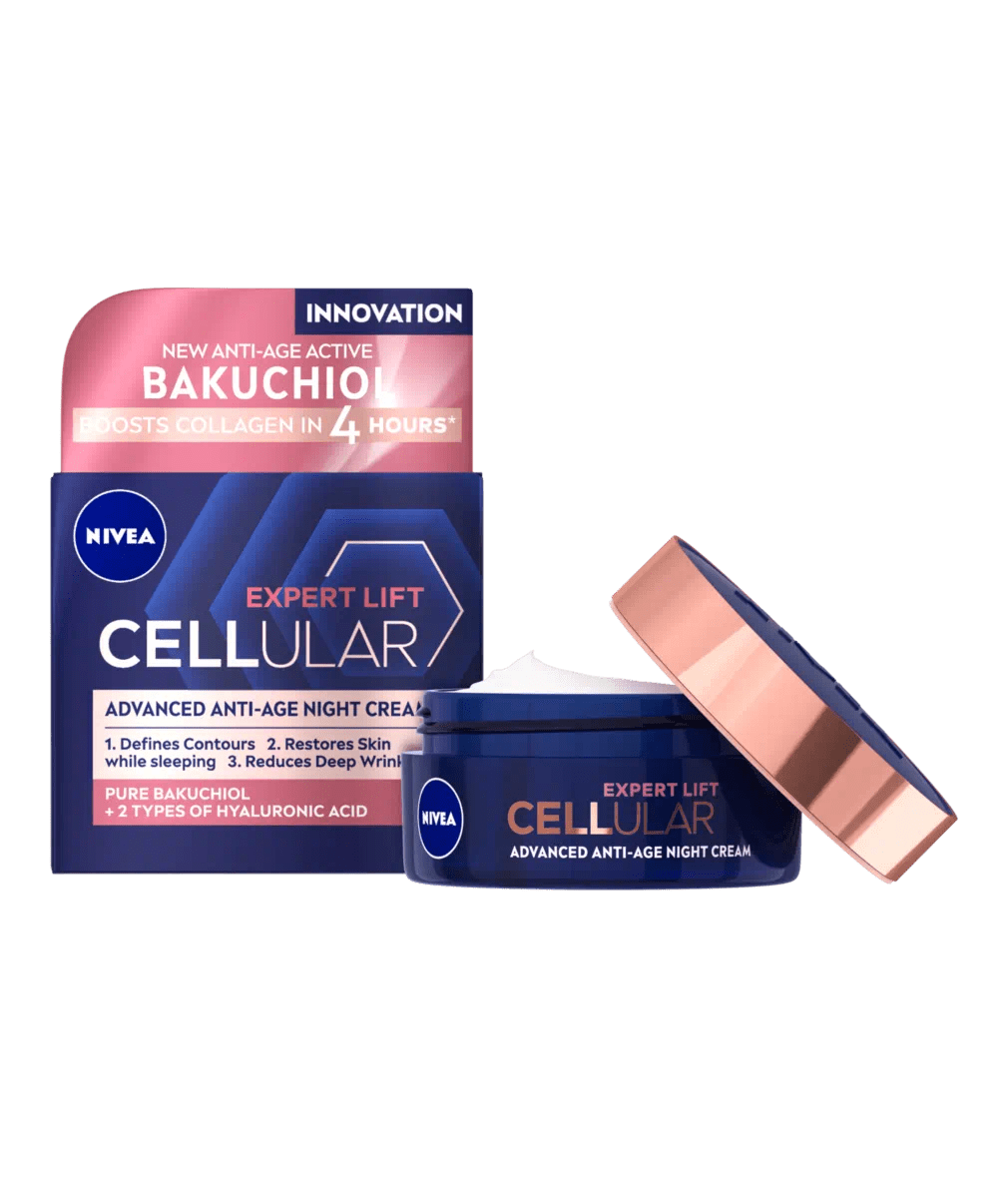 Nivea Cellular Expert Lift Pure Bakuchiol + HA Anti-Age Night Face Cream 50ml / 1.7 fl oz 4005900810588