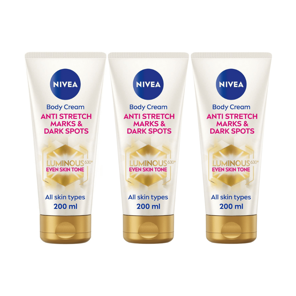 Nivea Luminous 630 Anti Stretch Marks & Dark Spots Body Cream 200ml / 6.8 fl oz - 3 Pack 757279515864