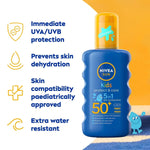 Nivea Sun Kids Protect & Care Coloured Sun Cream Spray SPF50+ 200ml / 6.8 fl.oz 4005900253972