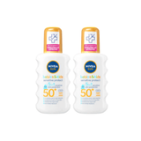 Nivea Sun Kids Sensitive Protect SPF 50+ Sun Lotion Spray 200ml / 6.8 fl.oz - 2 Pack 757279515628