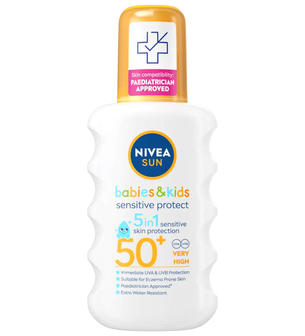 Nivea Sun Kids Sensitive Protect SPF 50+ Sun Lotion Spray 200ml / 6.8 fl.oz 4005900253330