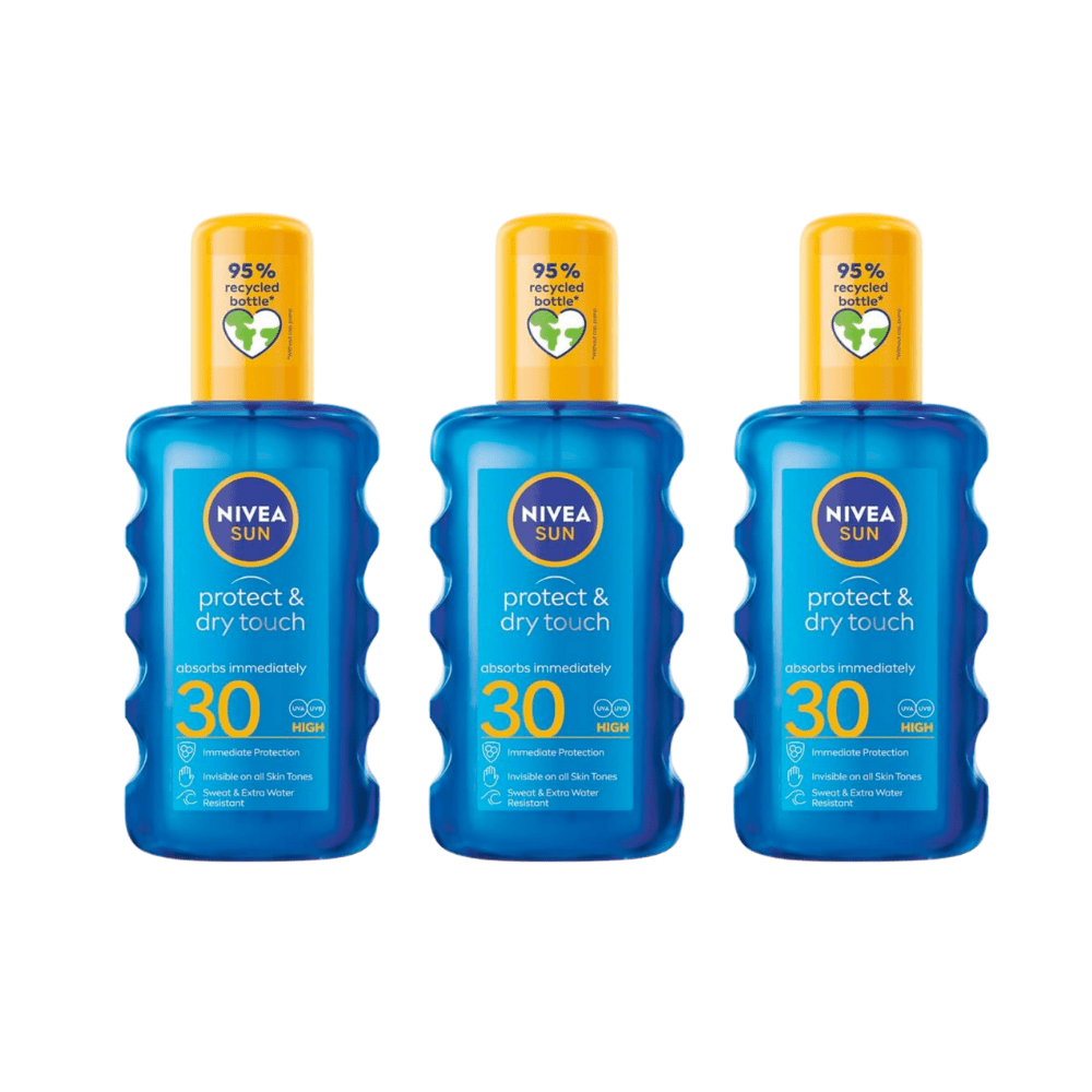 Nivea Sun Protect & Dry Touch Sun Cream Spray SPF30 200 ml / 6.8 fl.oz - 3 Pack 757279515697