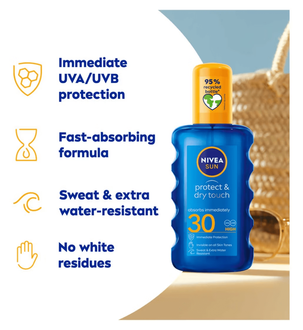 Nivea Sun Protect & Dry Touch Sun Cream Spray SPF30 200 ml / 6.8 fl.oz 4005900704764