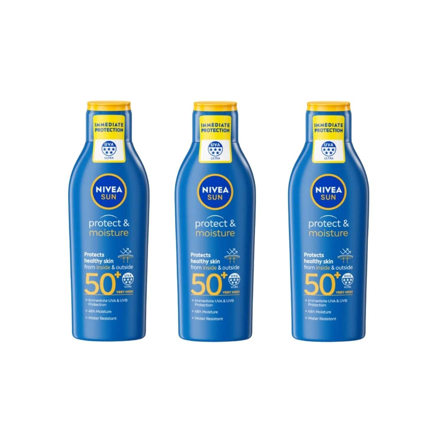 Nivea Sun Protect & Moisture Sun Cream Lotion SPF50+ 200ml / 6.8 fl.oz - 3 Pack 757279515734