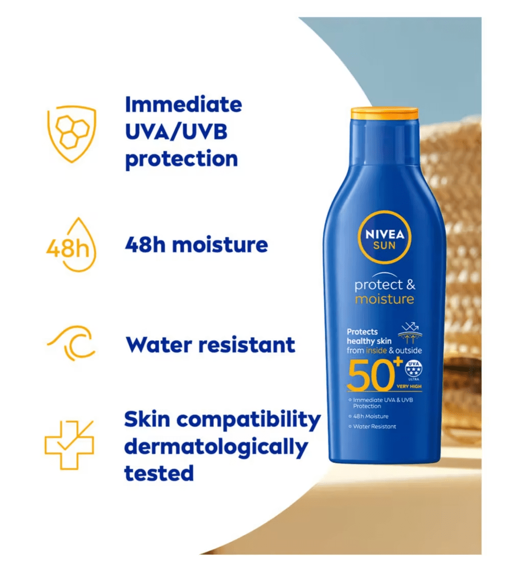 Nivea Sun Protect & Moisture Sun Cream Lotion SPF50+ 200ml / 6.8 fl.oz 4005900253248