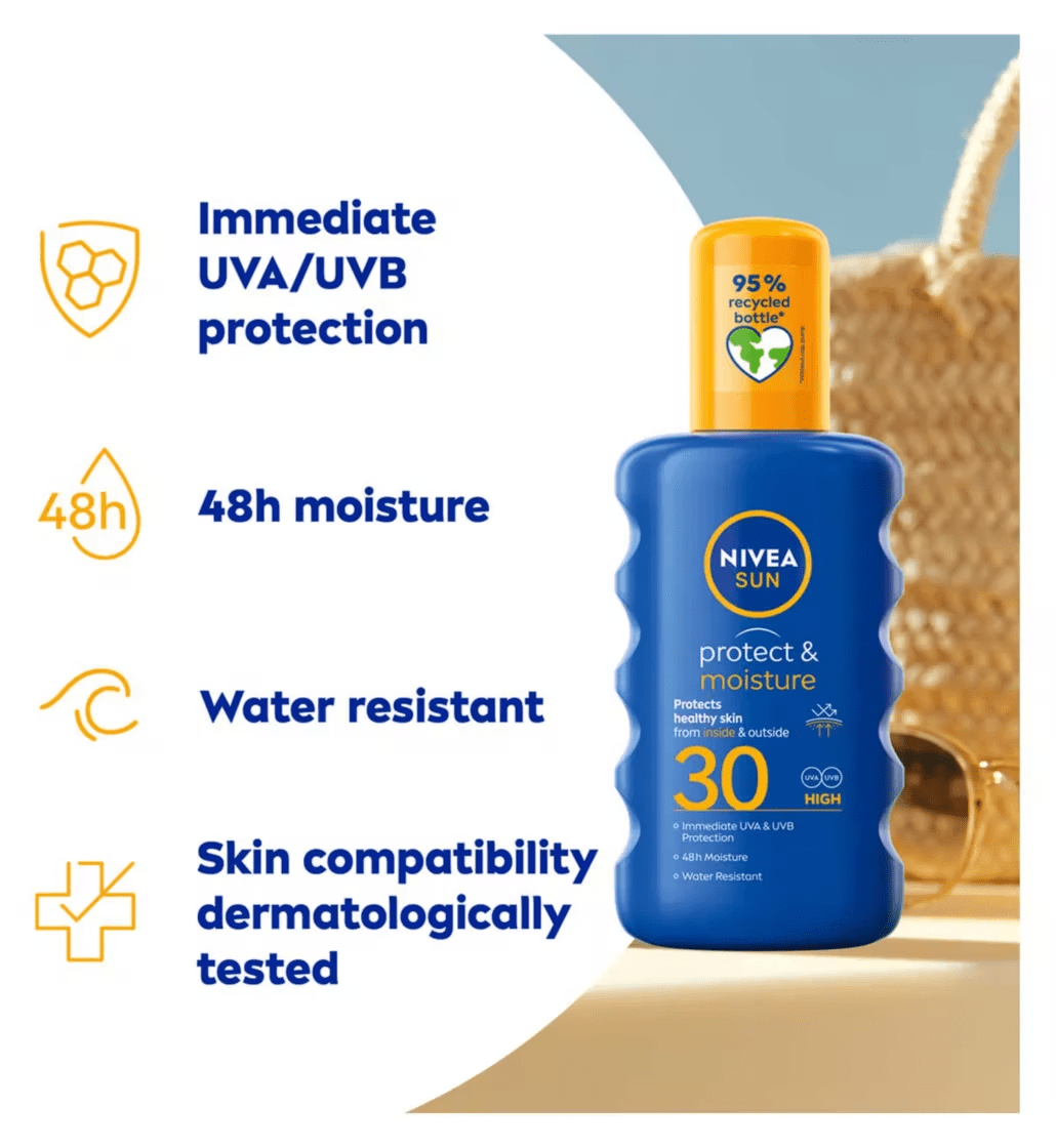 Nivea Sun Protect & Moisture Sun Cream Spray SPF30 200ml / 6.8 fl.oz 4005900253637