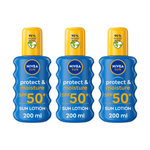 Nivea Sun Protect & Moisture Sun Cream Spray SPF50+ 200ml / 6.8 fl.oz - 3 Pack 757279515772