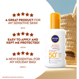 Nivea Sun Sensitive Immediate Protect Sun Cream Spray SPF50+ 200ml / 6.8 fl.oz 4005900615701