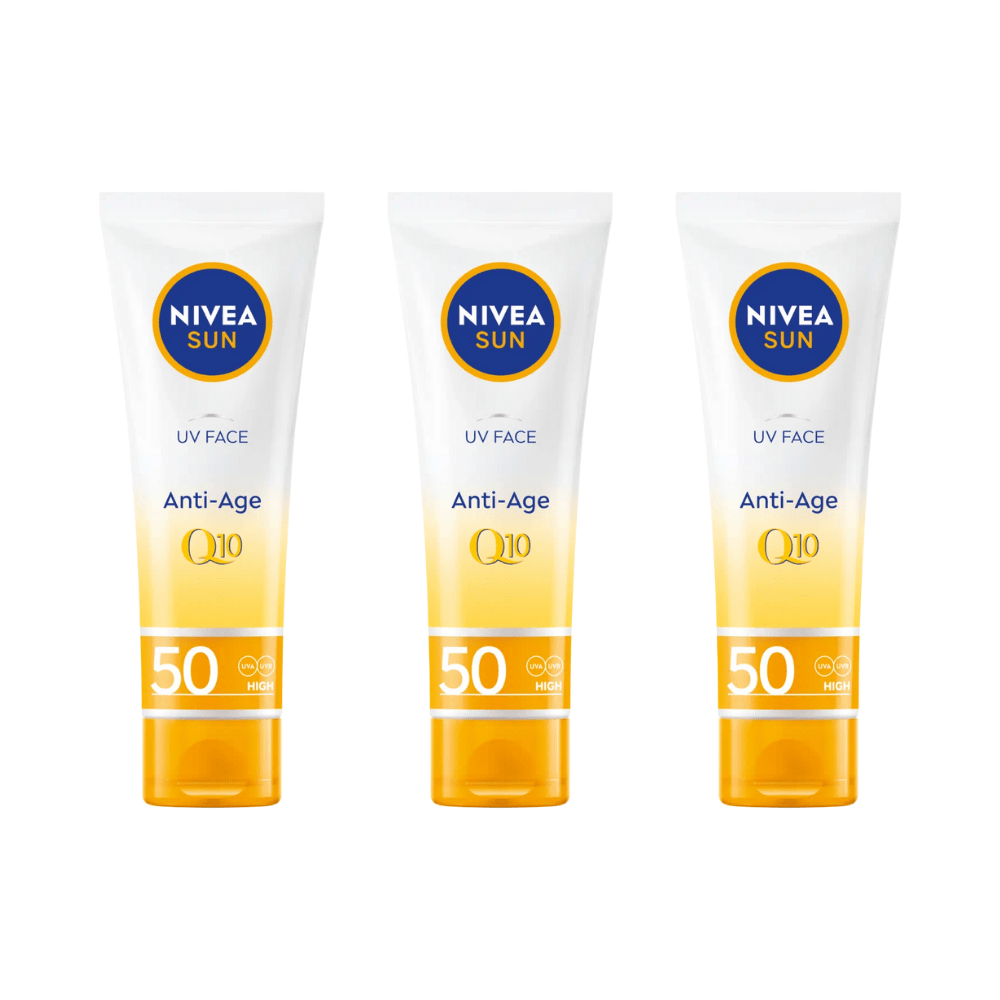 Nivea Sun UV Face Q10 Anti-Age Sun Cream SPF50 50ml / 1.7 fl oz - 3 Pack 757279515468