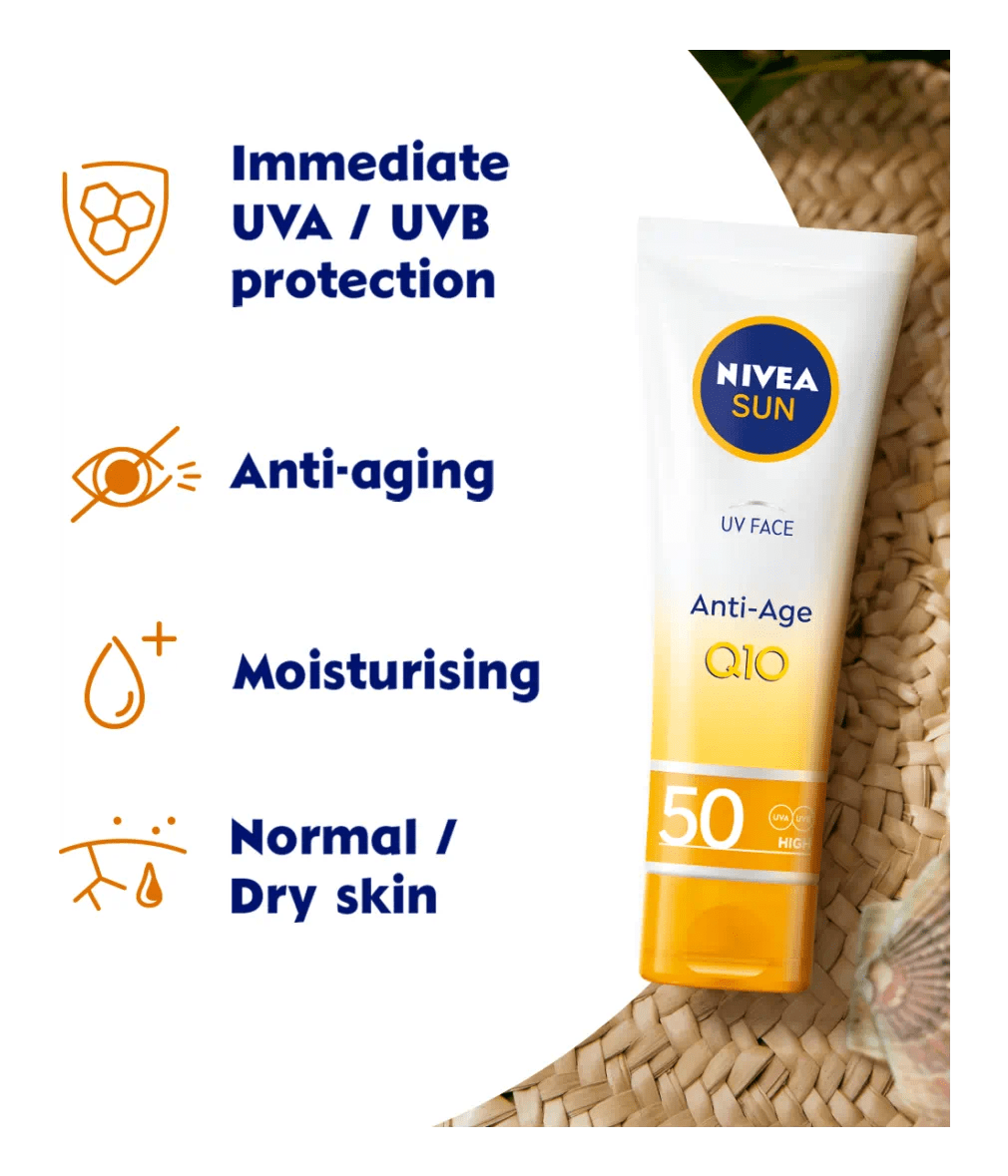 Nivea Sun UV Face Q10 Anti-Age Sun Cream SPF50 50ml / 1.7 fl oz 4005900467898