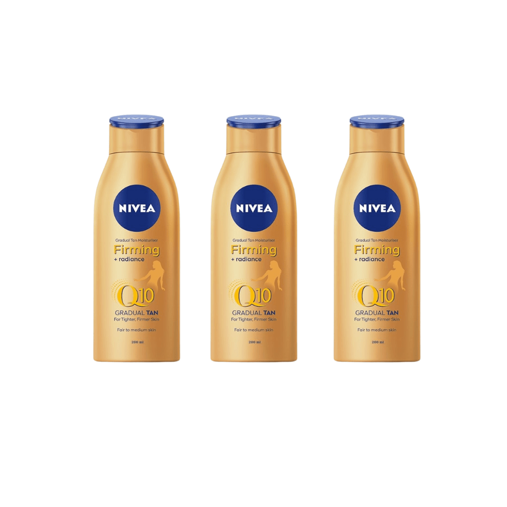 Nivea Q10 Gradual Tan Body Moisturiser Fair to Medium 200ml / 6.8 fl oz - 3 Pack 757279515543