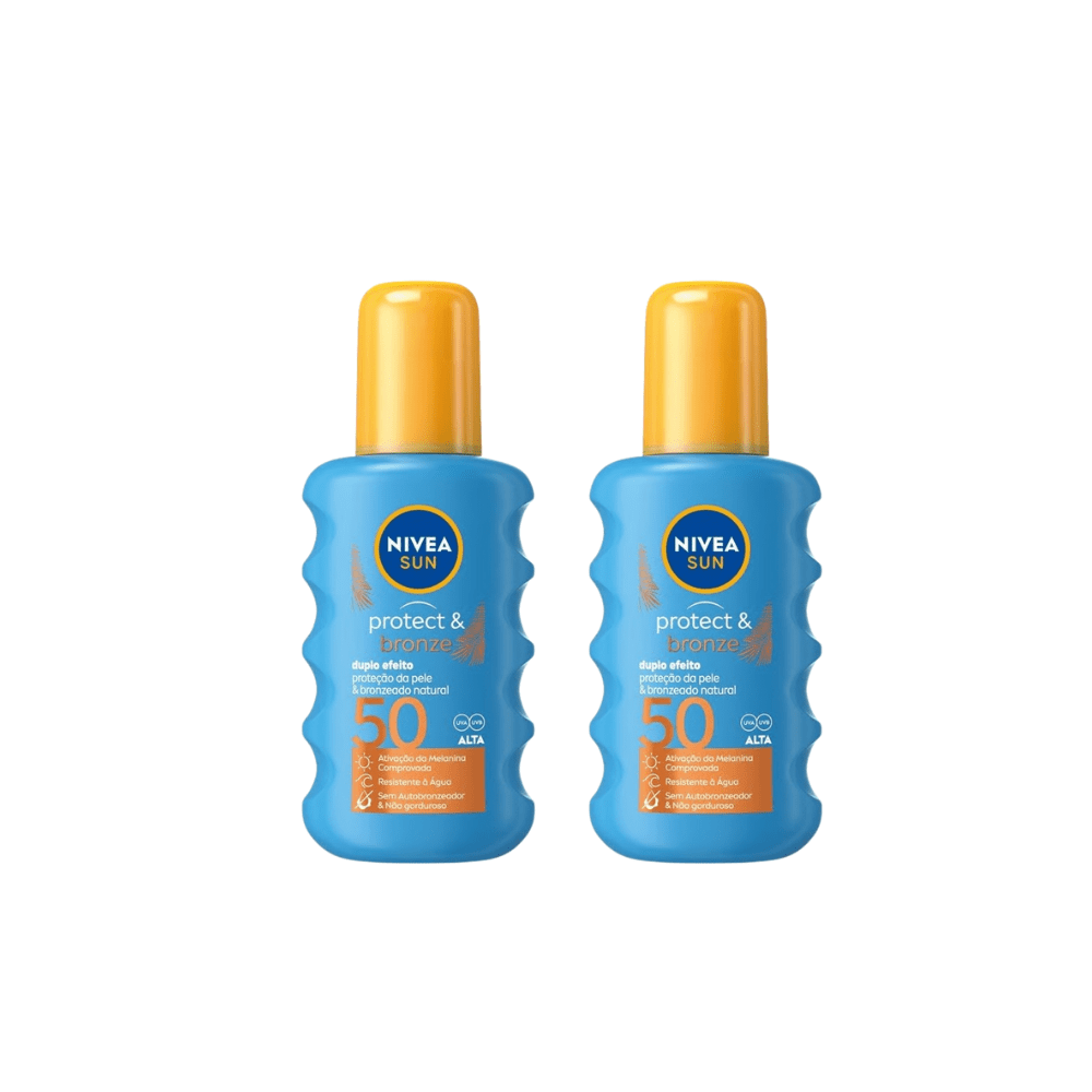 Nivea Sun Protect & Bronze Tan Activating Sun Cream Spray SPF50 200ml / 6.8 fl.oz - 2 Pack 757279515680