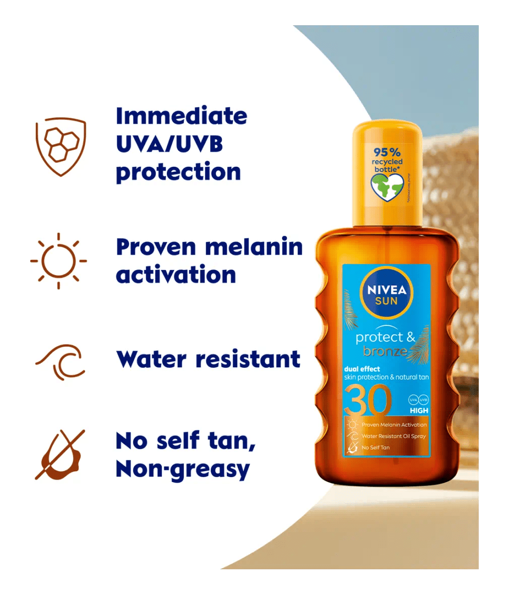 Nivea Sun Tan Activating Oil SPF30 Protect&Bronze 200ml / 6.8 fl.oz 4005900118172