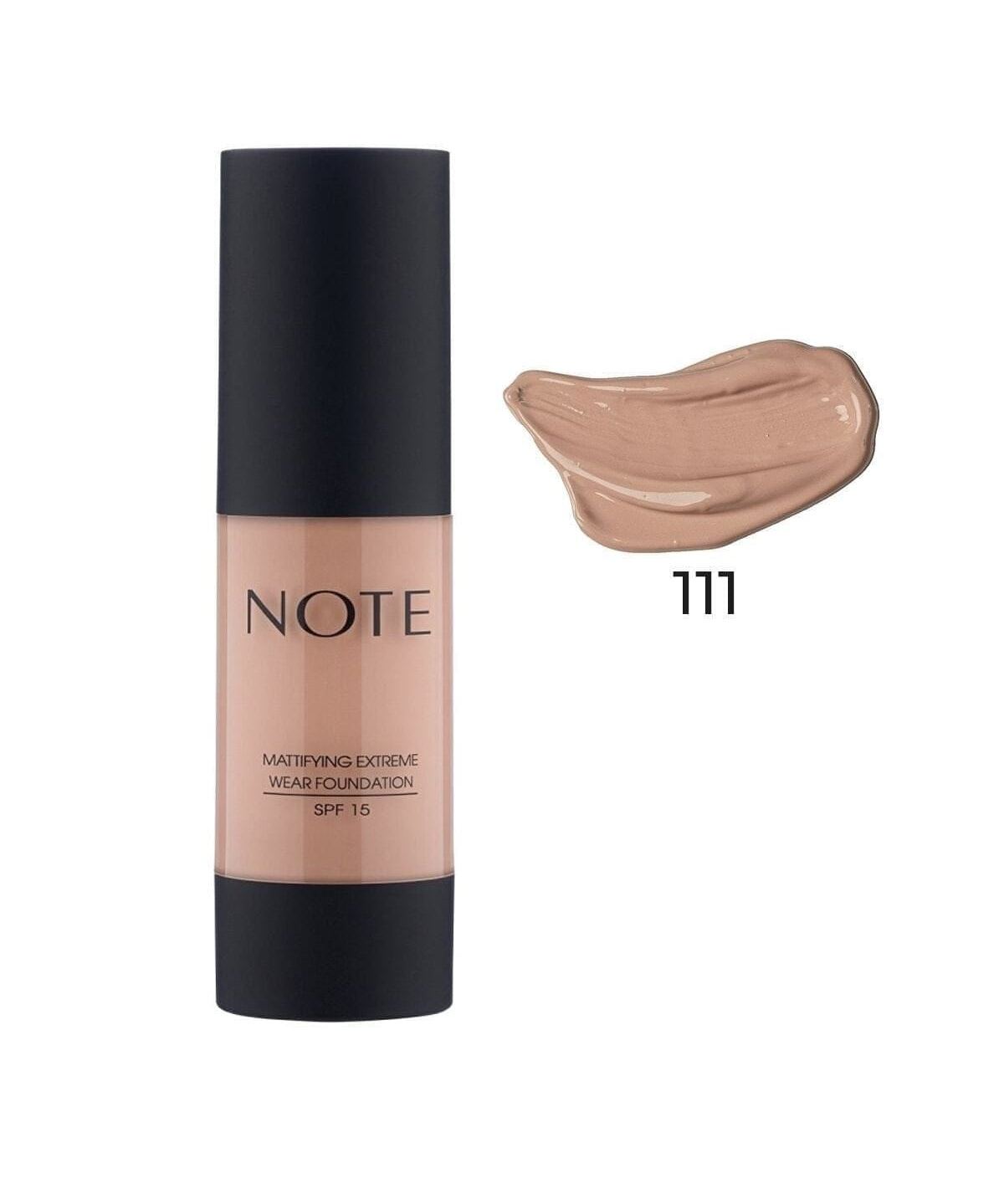 Note Cosmetics Mattifying Extreme Wear Foundation Matte Finish 111 Warm Beige 3760237853639