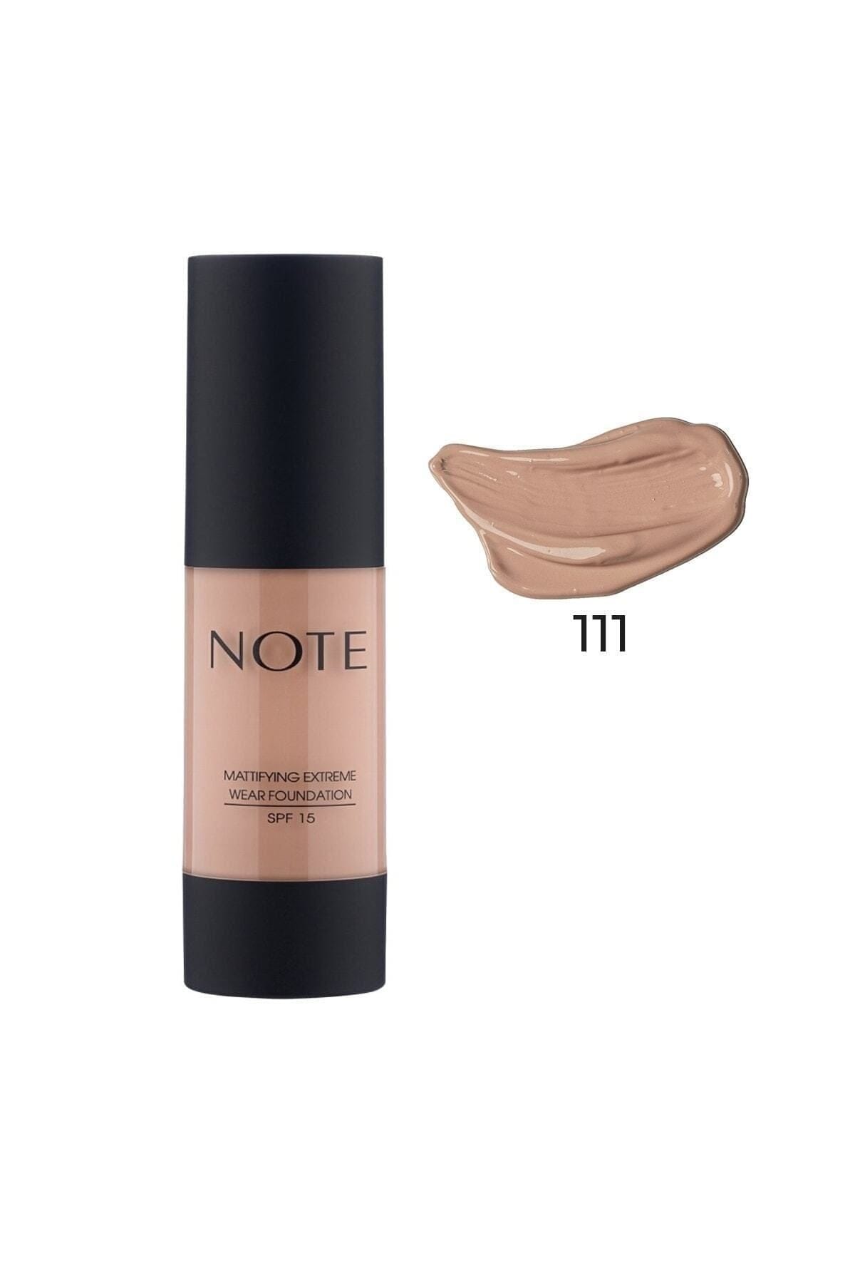 Note Cosmetics Mattifying Extreme Wear Foundation Matte Finish 111 Warm Beige 3760237853639