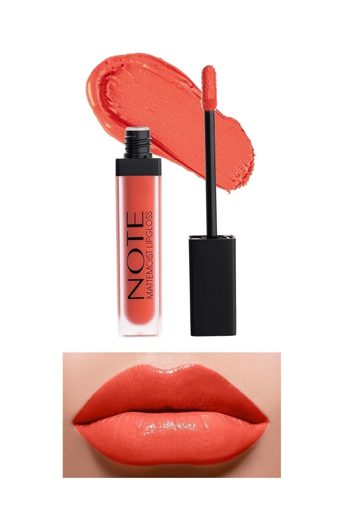 Note Cosmetics Mattemoist Lipgloss Semi Matte Satin Finish Liquid Lipstick-405 First Kiss 8680705339050